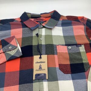 Chubbies Mens IPlaid Classic Flannel‎ Long Sleeve Button Up Shirt Size XL NWT